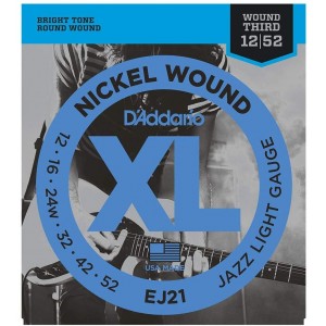 D'Addario EJ21 Nickel Wound Jazz Light Electric Strings (.012-.052)